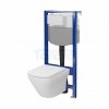 CERSANIT - Set C23 - stelaż podtynkowy AQUA 50 PNEU QF + miska zawieszana LARGA by Cersanit SQUARE CleanOn +  deska duroplastowa SLIM WRAP, antybakteryjna, wolnoopadająca, z funkcją łatwego wypinania  S701-802
